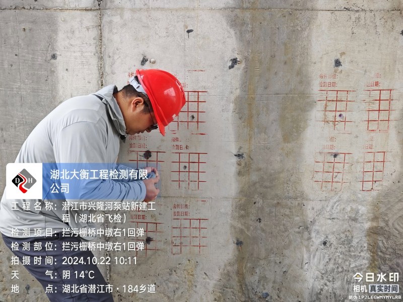 潛江市興隆河泵站回彈檢測